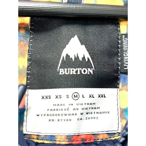 Burton Eastfall Jacket Womens M Blue Kaliedoscope Mood Indigo Snowboard Coat Hng - Picture 10 of 12